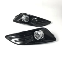 led daytime running light fog lamp refit angel eye lens with yellow light steering is for 13 16 ford fiesta car accessories