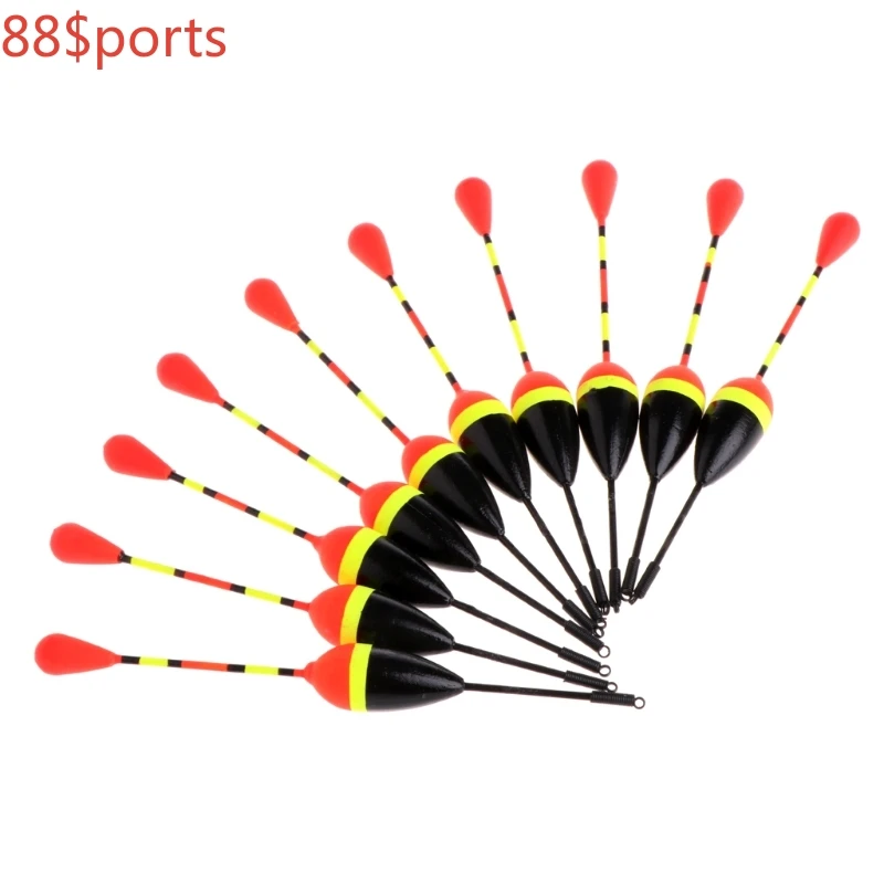 

10pcs Carp Fishing Floats Set Buoy Bobber Stick For Fish Tackle Vertical 8# 1.2g