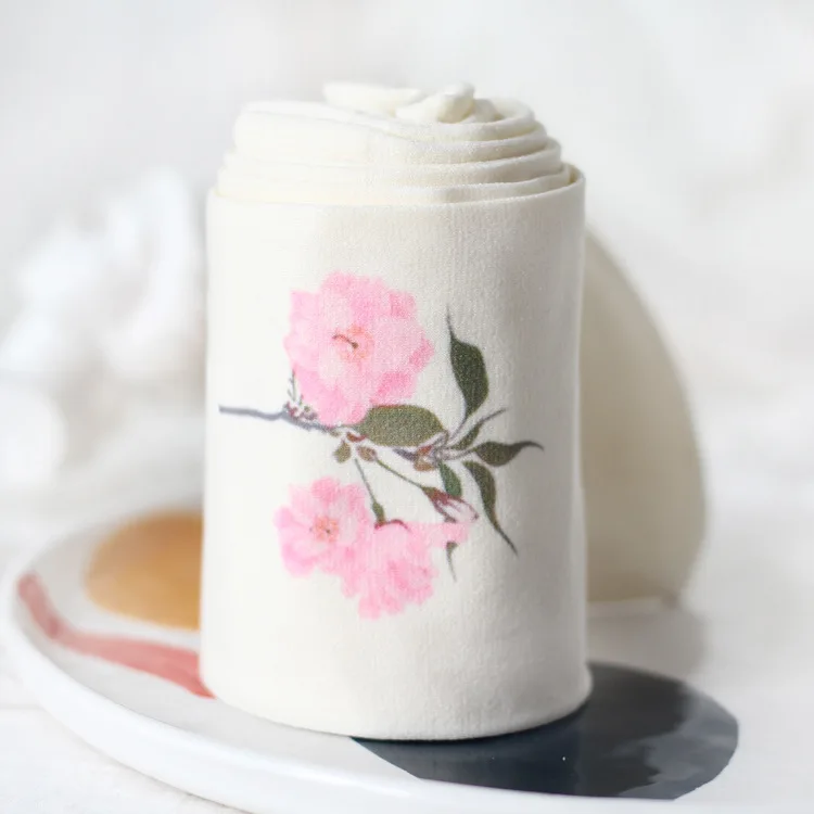 Винтажные колготки для девочек с цветочным принтом 80D сезон осень-зима