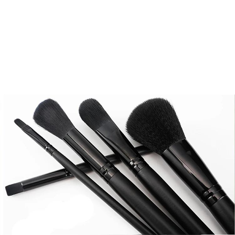 

custom logo 11 pcs premium matte black makeup brush set PVC bag black cosmetic brush