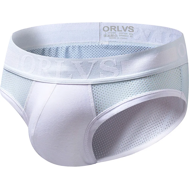 

ORLVS Dropshipping Underwear Mesh Breathable Casual Sports Men's Underpants Breathable Comfortable Hip-lifting Briefs Men OR489