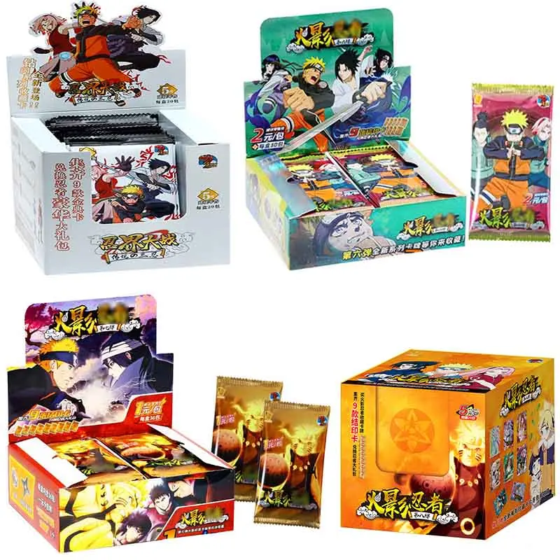 Narutoed-Cartas de papel de cartas para ni&ntilde;os, juego de cartas de un juego, perif&eacute;rico de anim&eacute;, colecci&oacute;n de personajes, regalo para chico-0