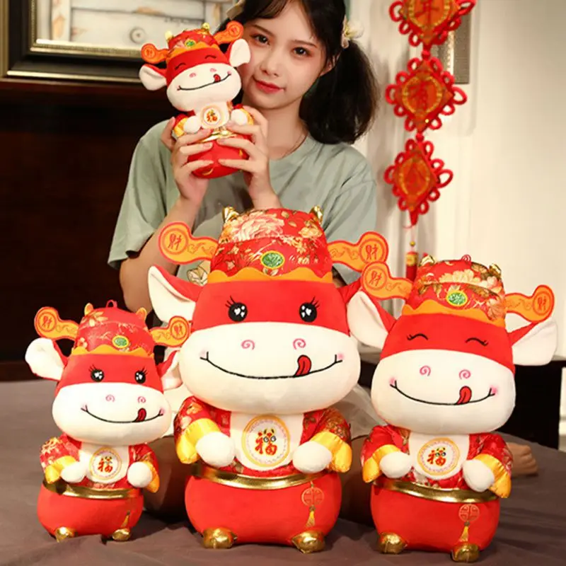 

Ox Year Plush Toy Doll Mascot Filled Animal Toys New Year Ox Plush Toys Party Gifts Children Home Decoration