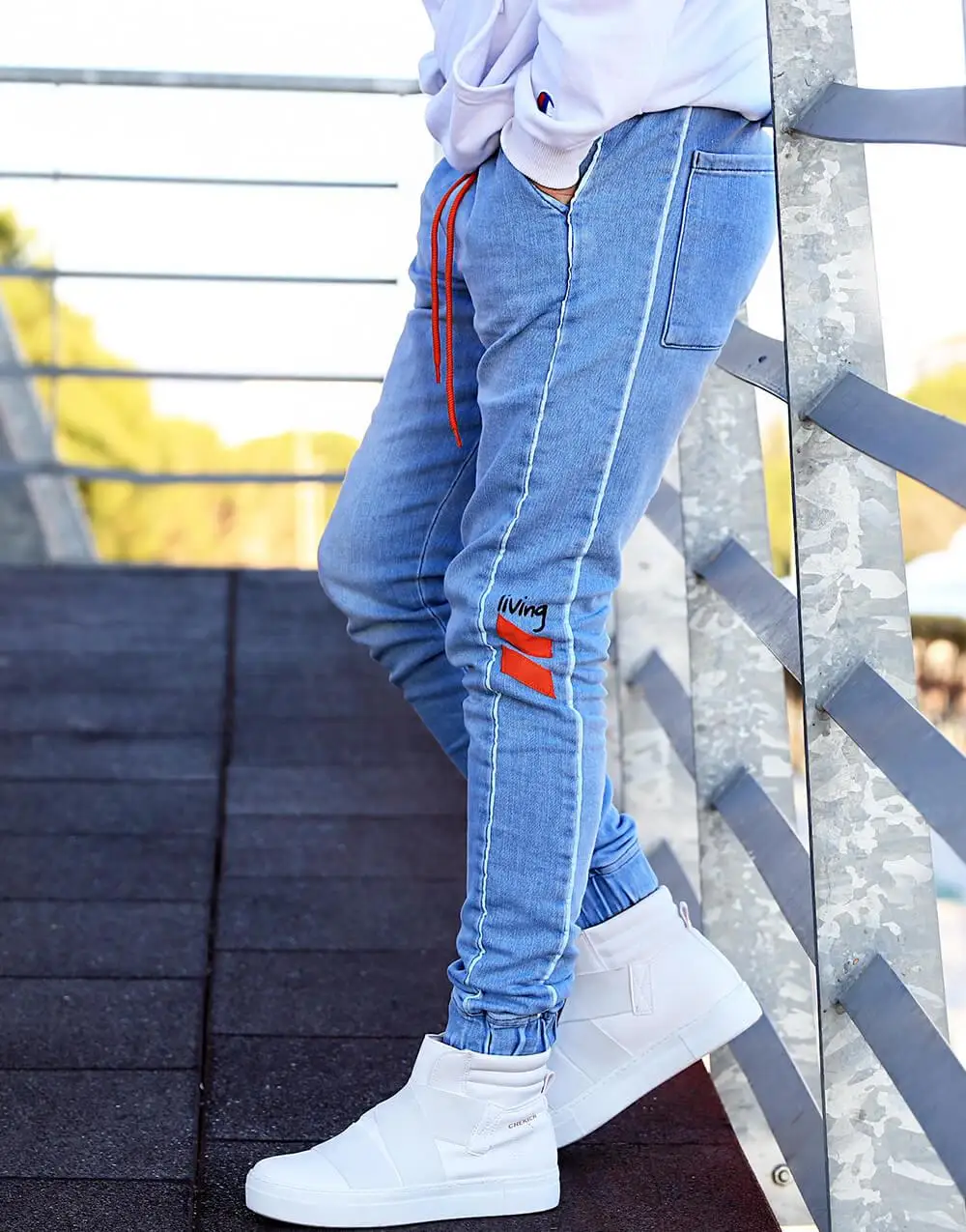 

Premium Jeans Blue Jogger Living Pants Elastic Trousers