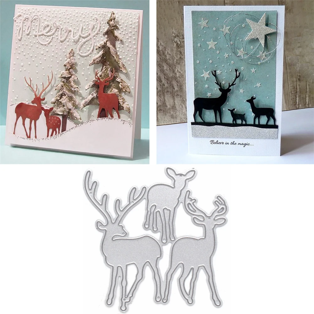 3 шт./компл. пресс формы в виде оленя металлические для скрапбукинга сделай сам