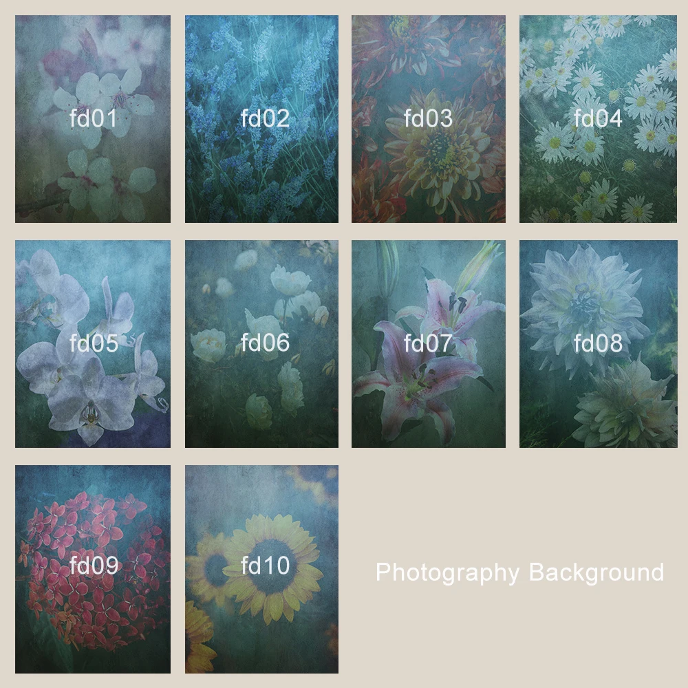 Виниловый фон для фотосъемки LEVOO в винтажном стиле с изображением цветов и