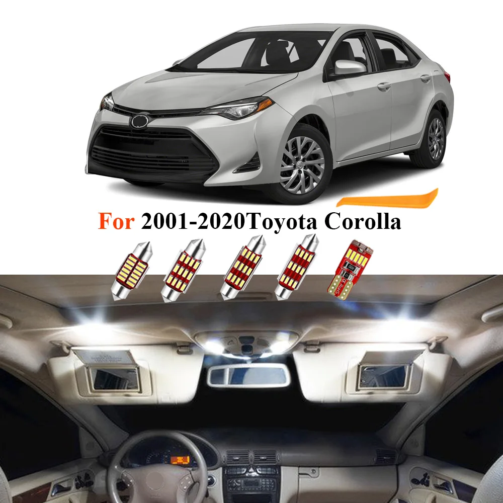 

Canbus Car Led Interior Lighting Kit For Toyota Corolla 2001-2016 2017 2018 2019 2020 Map Dome License Plate Lights