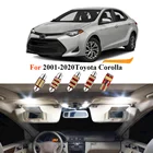 Комплект светодиодного освещения для салона автомобиля Canbus для Toyota Corolla 2001-2016, 2017, 2018, 2019, 2020, освещение для купольного номерного знака