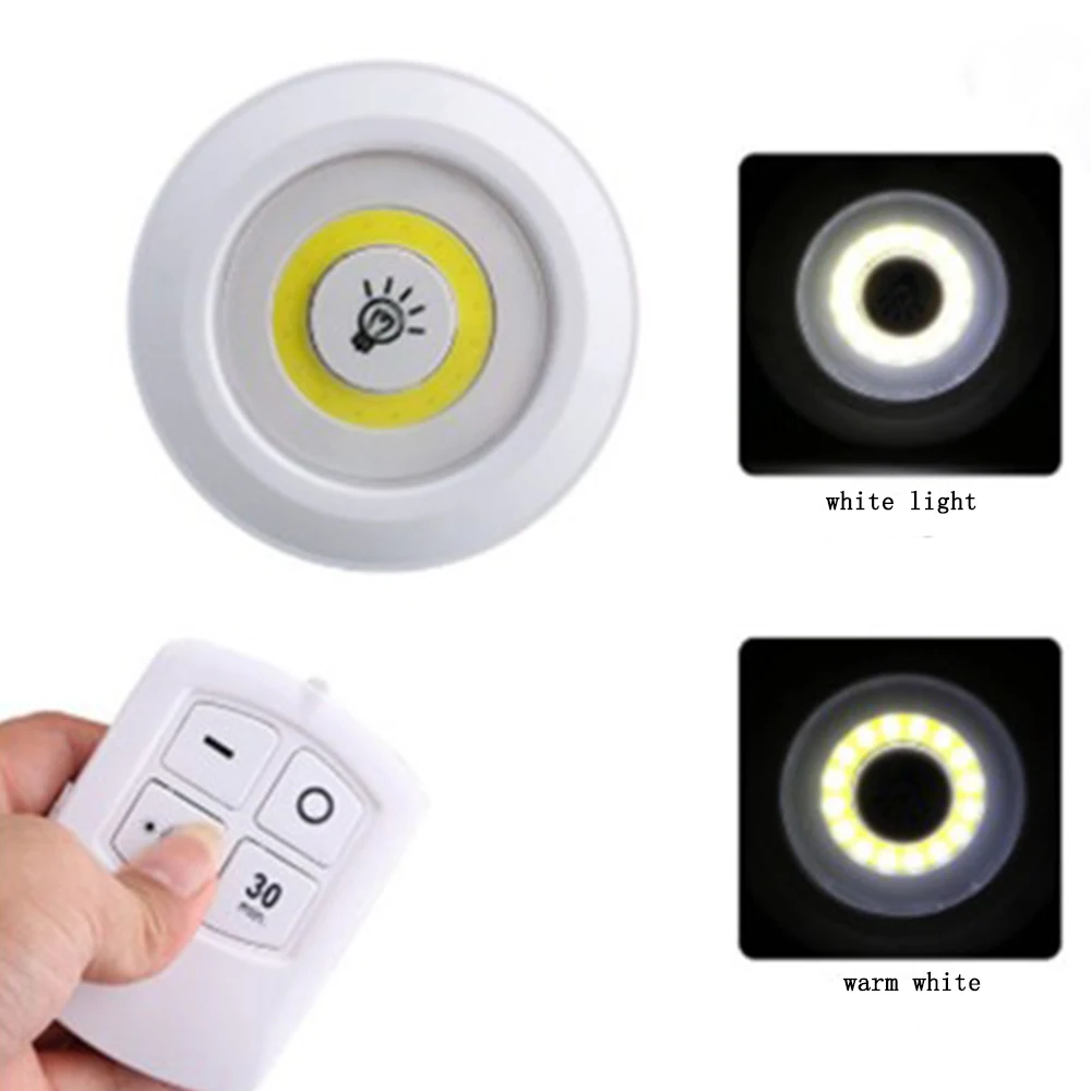 

Dimmable LED Under Cabinet Light with Remote Control Stick-On Touch Tap Lamp for Cupboards Wardrobe Bathroom Closets Night Light