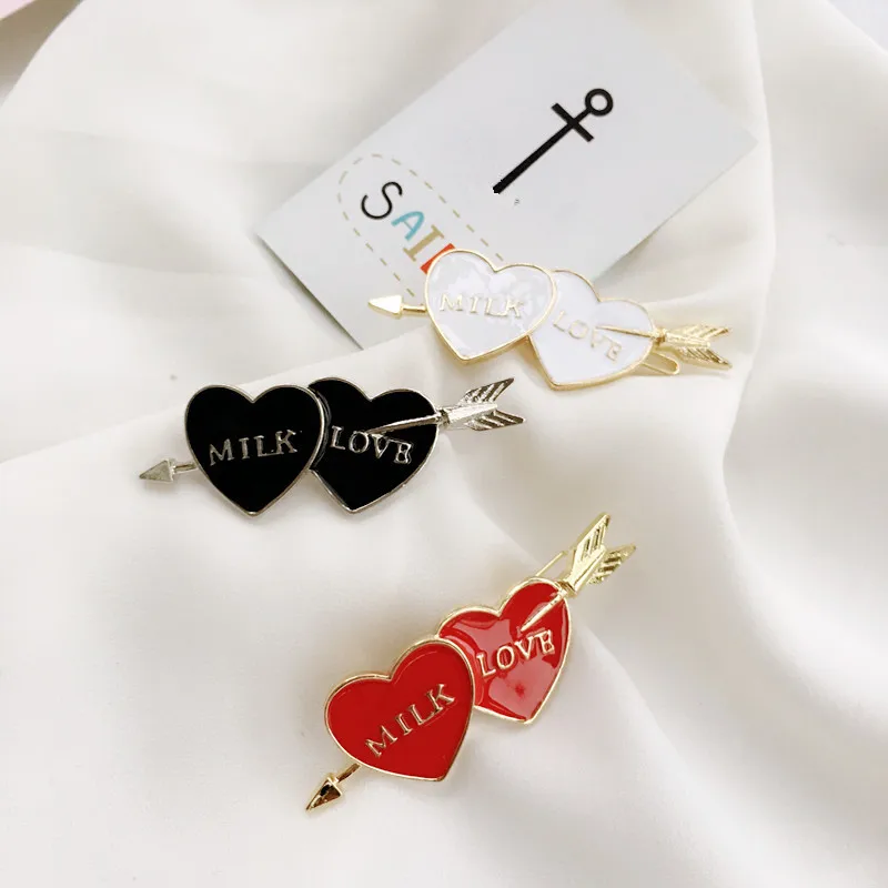 Timlee H021 Индивидуальные Заколки для волос в форме сердца с надписью Love из сплава