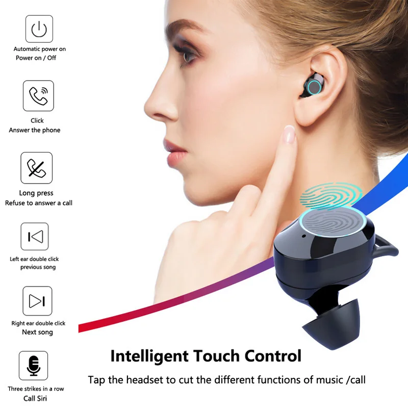 

BGreen Multi-Connnection Bluetooth 5.0 TWS Earphones Waterproof TWS Earphones With 3300 Amh Power Bank Digital LED Display
