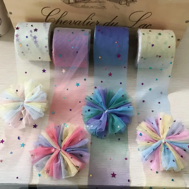 Эластичная лента для волос с блестками 5 ярдов в комплекте 6 см