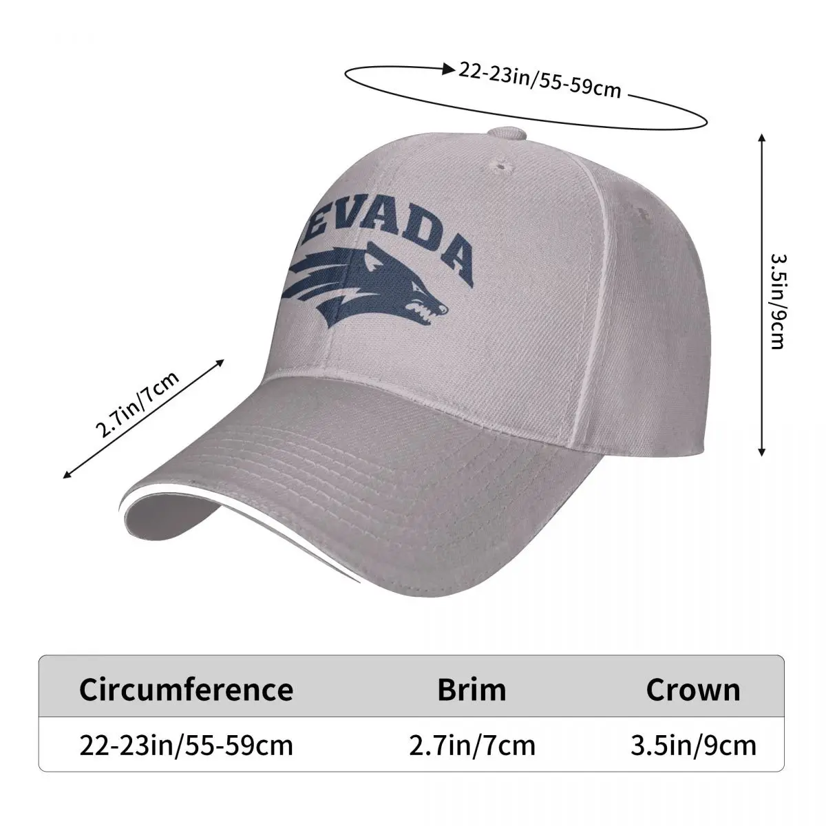 

Unisex Cotton Cap For Women Men Nevada Fashion Baseball Cap University Adjustable Outdoor Streetwear Hat