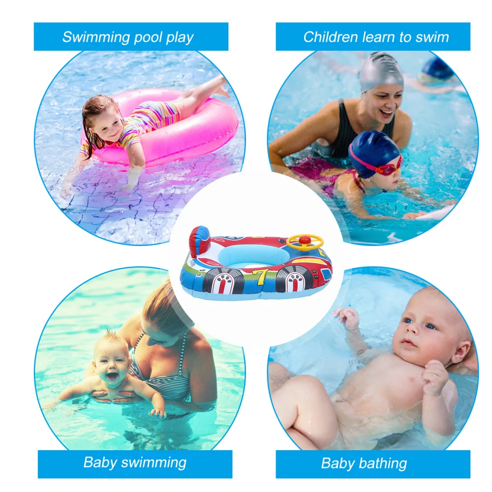 

Toddler Pool Floats Swimming Ring Yacht Shaped Kids Inflatable Water Float Ring