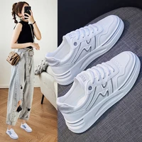 fall 2021 new white shoe breathable basis han edition ins tide female sandals increased thick casual shoes in late 2160