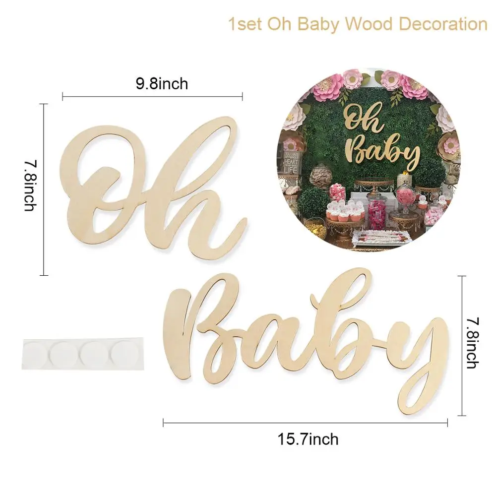 

Staraise Oh Baby Houten Muur Sticker Decor Voor Baby Douche Partybaby 1st Een Verjaardagsfeestje Decor Baby Meisje Verjaardag