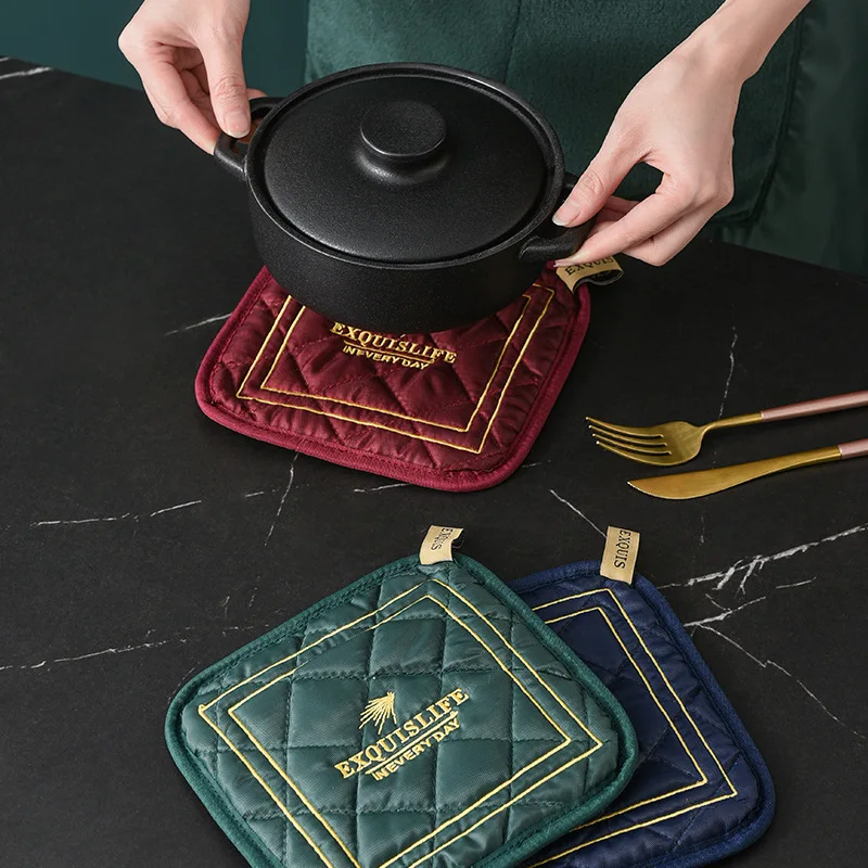 

Thicken Square Coaster Placemat Large Anti-Scalding Pot Pad Tea Cup Milk Coffee Mug Pad Tableware Table Mat Kitchen Utensils