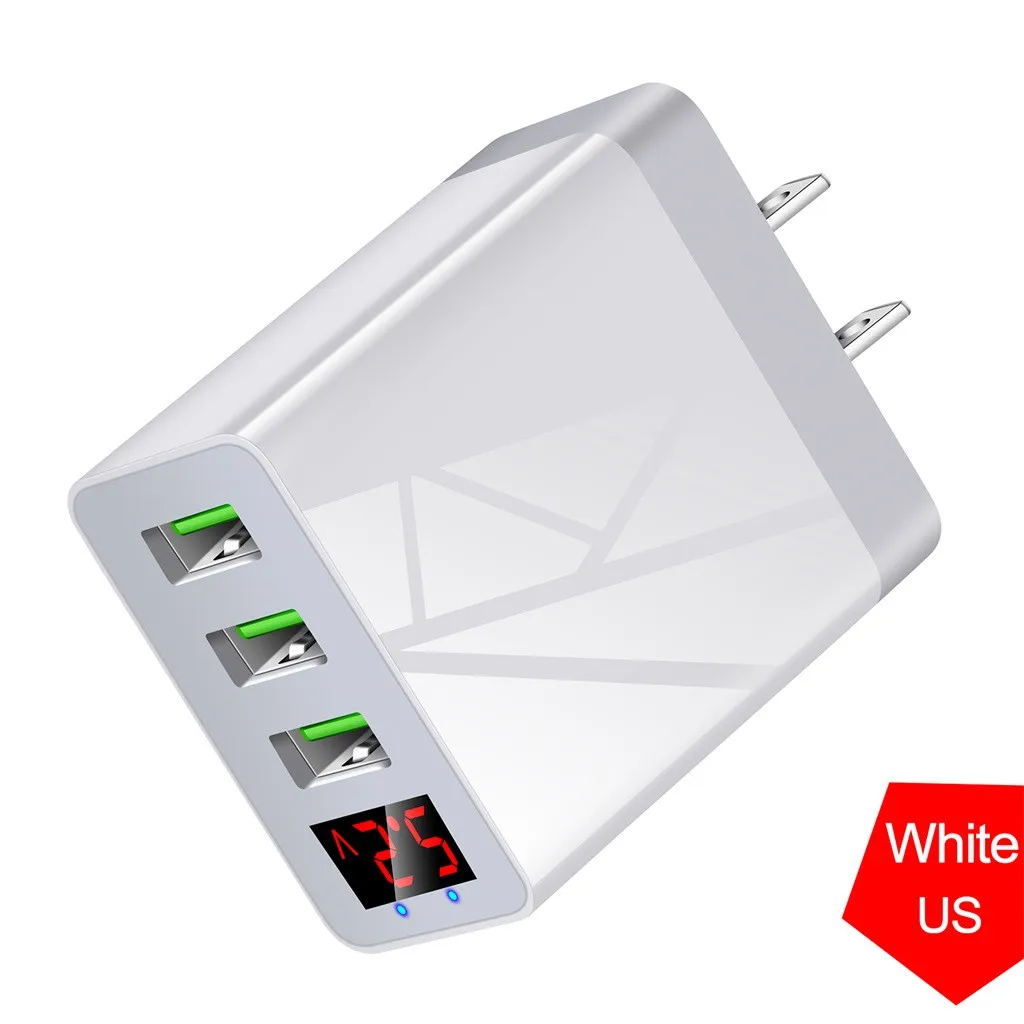 Цифровой Дисплей Универсальное зарядное Usb устройство с Зарядное 3 Порты и