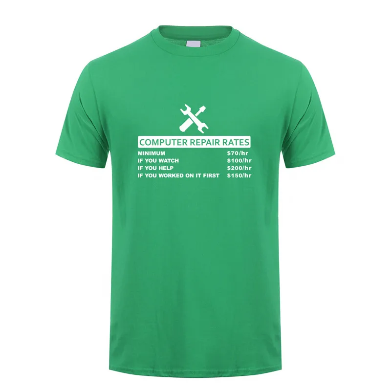 irish green Забавная футболка с компьютерным принтом, летняя мужская футболка с коротким рукавом и круглым вырезом, хлопковая футболка, топы с компьютерным ремонтом, Мужская футболка, OZ-154 - Цвет: irish green