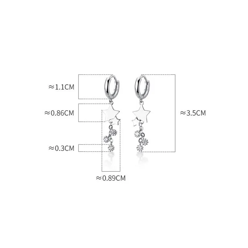 Женские длинные серьги-кольца из серебра 925 пробы с фианитами | Украшения и