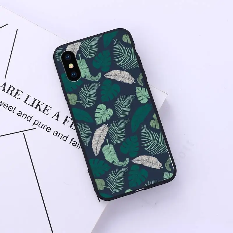

Summer Banana Leaf Phone Case for iPhone 11 12 pro XS MAX 8 7 6 6S Plus X 5S SE 2020 XR