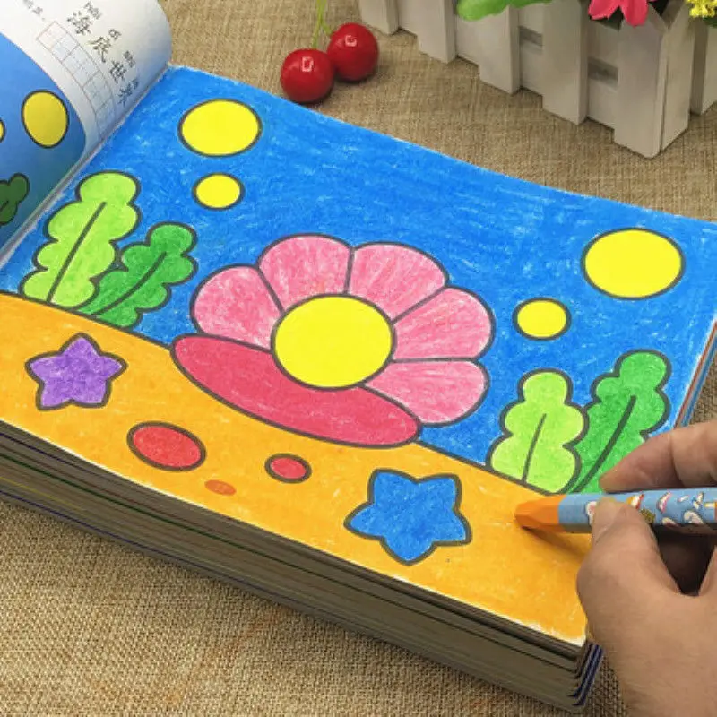 

Kindergarten Coloring book Step Coloring book for children aged 2-8 Drawing book Children Early Education Painted Painting Book