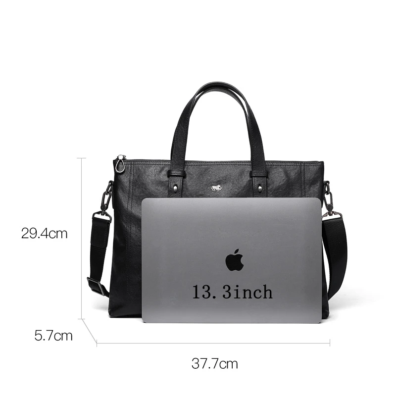 Bison Denim Cowhide Business Briefcase Men Genuine Leather Handbag Men's Messenger Bag Soft Handle Laptop Bags Bolso Hombre