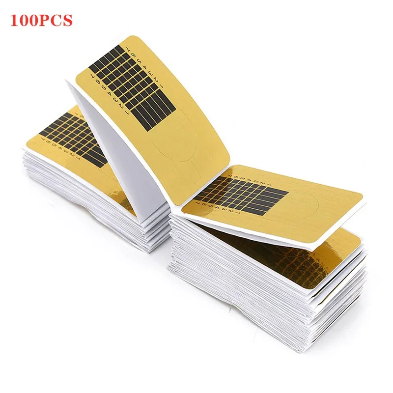 100PCS 100 шт Профессиональная французская форма для ногтей, кончики для дизайна ногтей, акриловый кончик, гелевая наклейка для ногтей, удлиняющая Форма для ногтей - Цвет: 100PCS