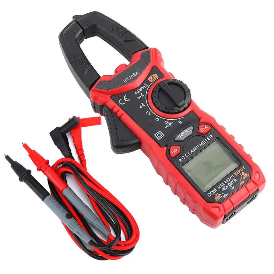 HT206 AC/DC Мини цифровой токоизмерительный прибор для измерения напряжения