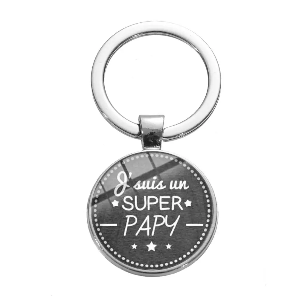 Style 22 SONGDA Super Mamie Super Papy брелок посеребренный стеклянный кабошон ручной работы брелок для родителей лучшие подарки для бабушек и дедушек - Цвет: Style 22