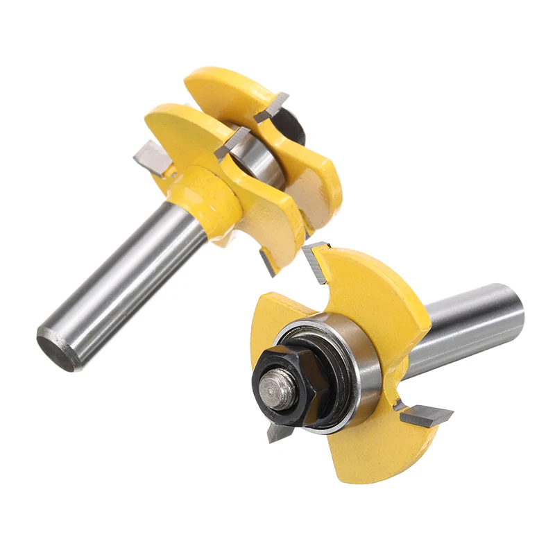 2 шт деревообрабатывающие фрезы 1/2 &quotхвостовик карбидного сплава Язык и паз для дерева резак Гравировка