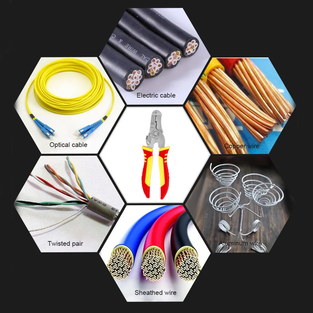 

Hot 6/7 Inch Pliers DIY Electrician Tools Multifunctional Wire Stripper Crimping Pliers J99