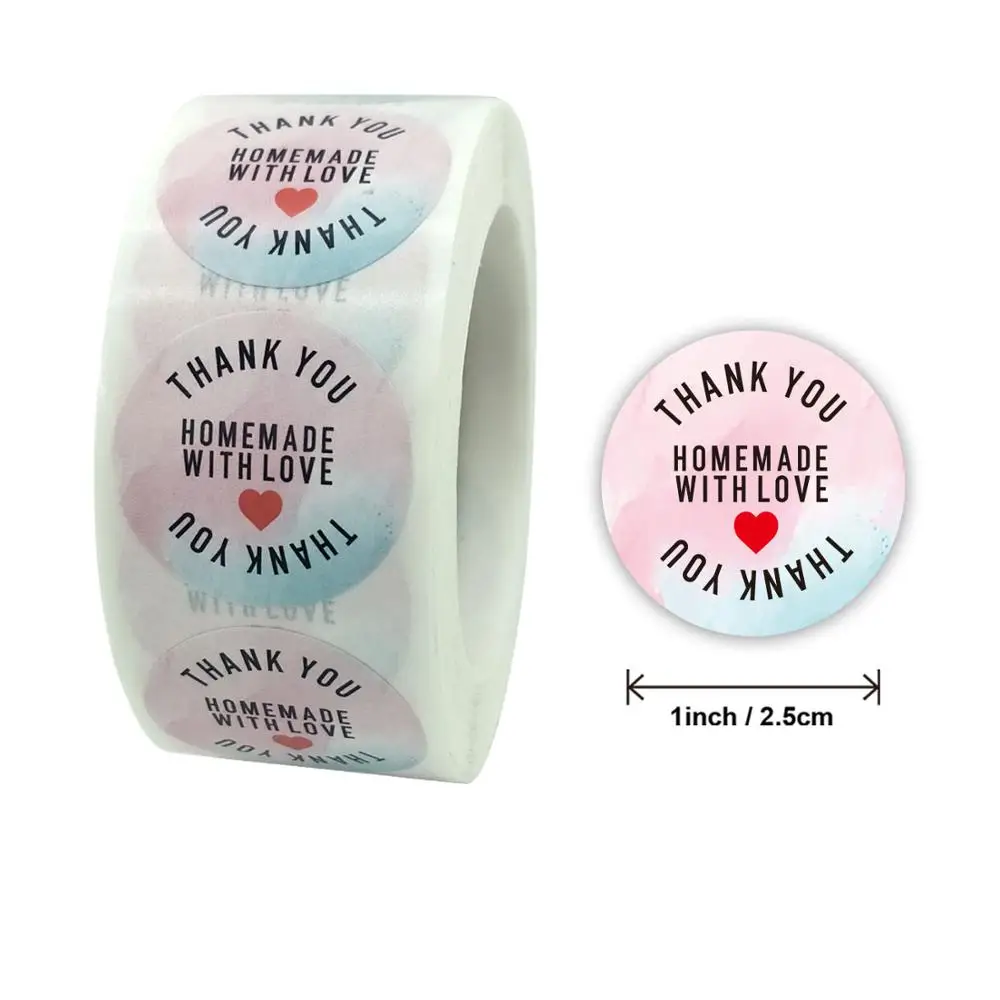

D&M 500Pcs Cute Floral Thank you for supporting my small business' Stickers Round Seal Labels for Business Gift Box Decor