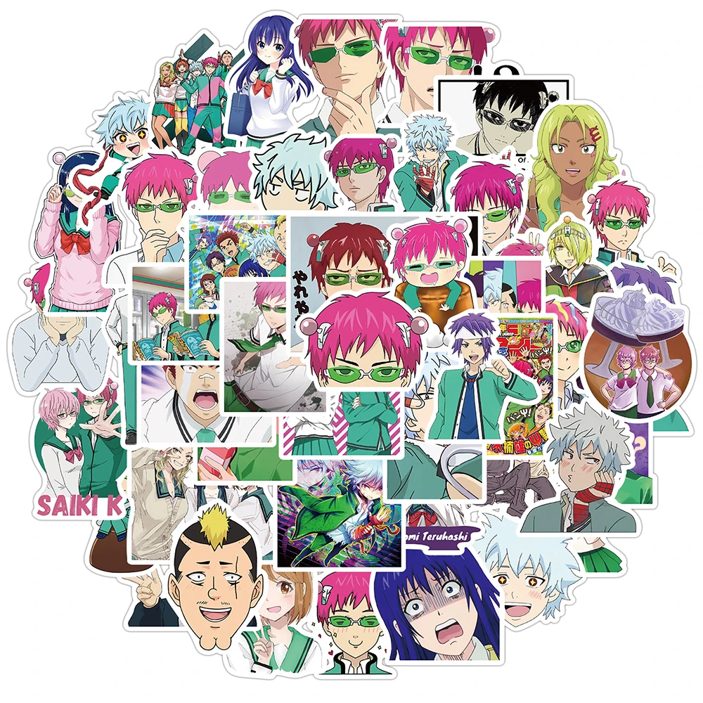 10/30/50PCS The Disastrous Life of Saiki K. Saiki Kusuo Anime Stickers Luggage Guitar Fridge Laptop Cool Cartoon Sticker Decals