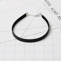simple black punk choker necklace for women gothic leather chokers necklaces popular party statement collar jewelry