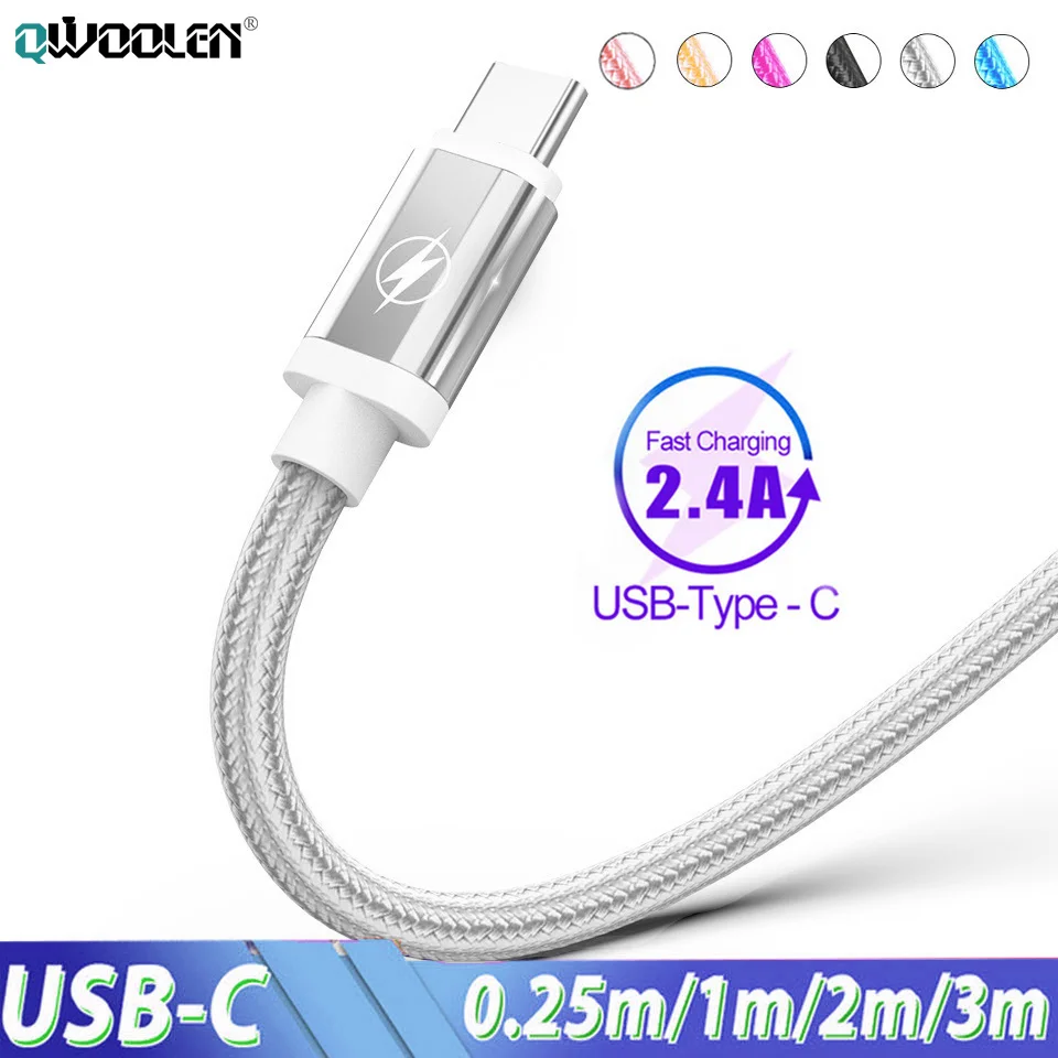 Кабель USB Type-C для быстрой зарядки Xiaomi Redmi Note 8 7 Pro 8T 8A Mi9 9T Mi A1 A2 A3 Realme Q X X2 0 25 м 1 2 3 |