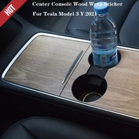 for tesla model 3 y 2020 2022 wood grain car central control panel pvc sticker interior film trim