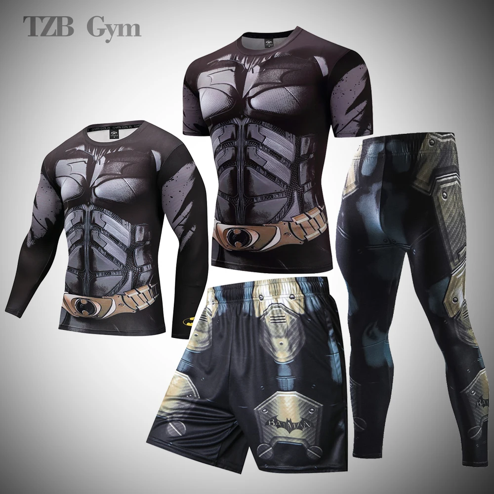 

Боксерский спортивный костюм для тренировок и фитнеса, Мужская компрессионная быстросохнущая Спортивная одежда для езды на велосипеде и б...