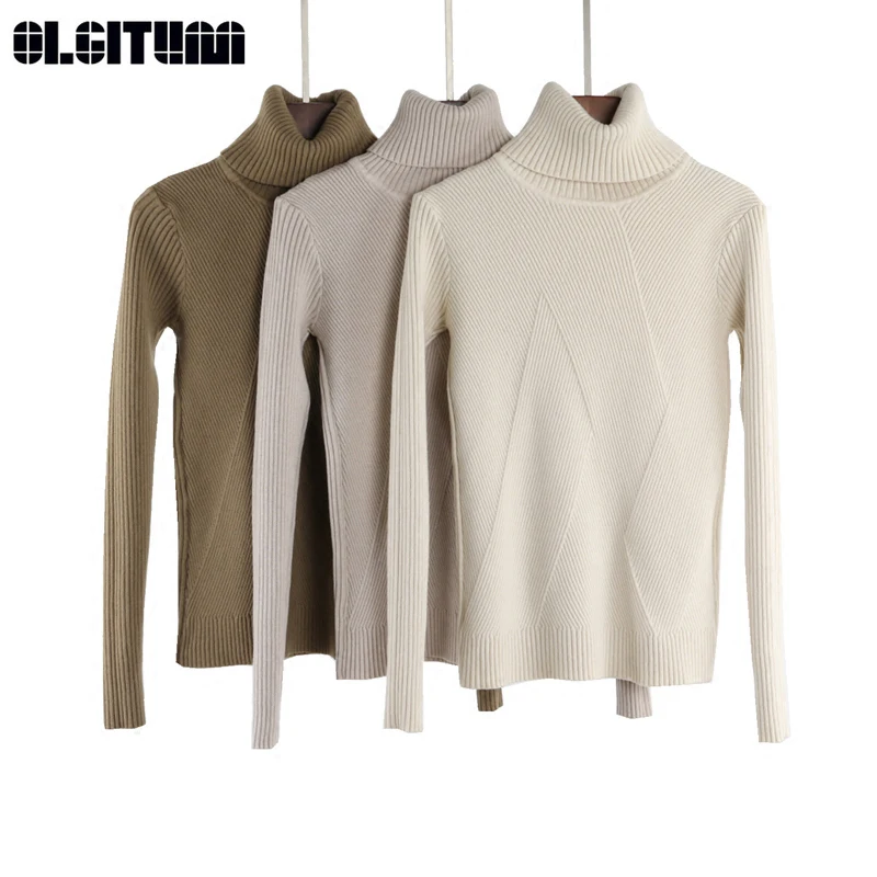 Осень-зима женский свитер пуловеры 2019 шикарный толстый длинный рукав водолазка