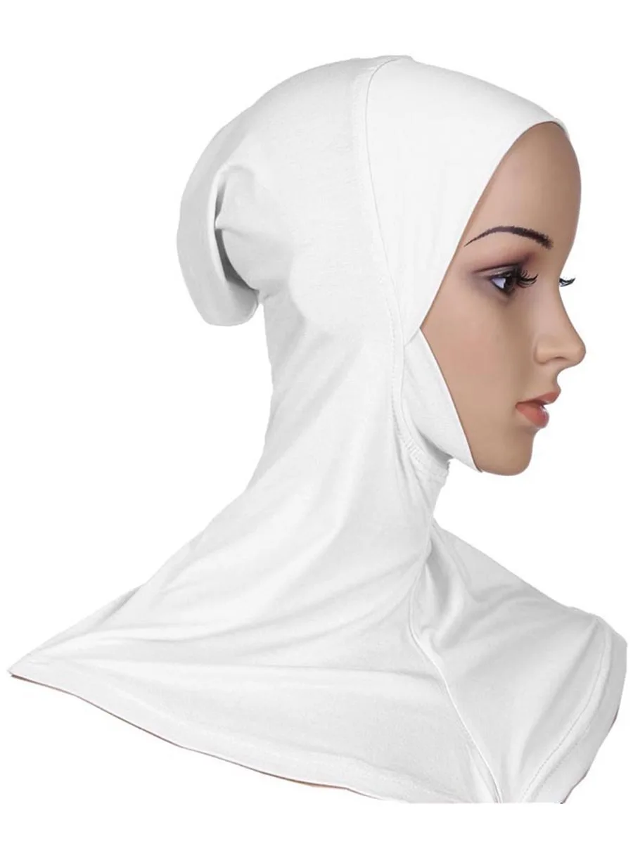 Хиджаб Женский мусульманский исламский шарф мини-шапка однотонный из модала |