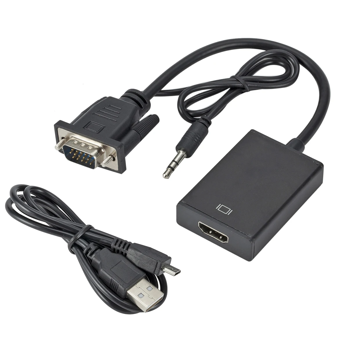 VGA к совместимому с HDMI конвертер Кабель-адаптер аудио Выход 1080P сплиттер для