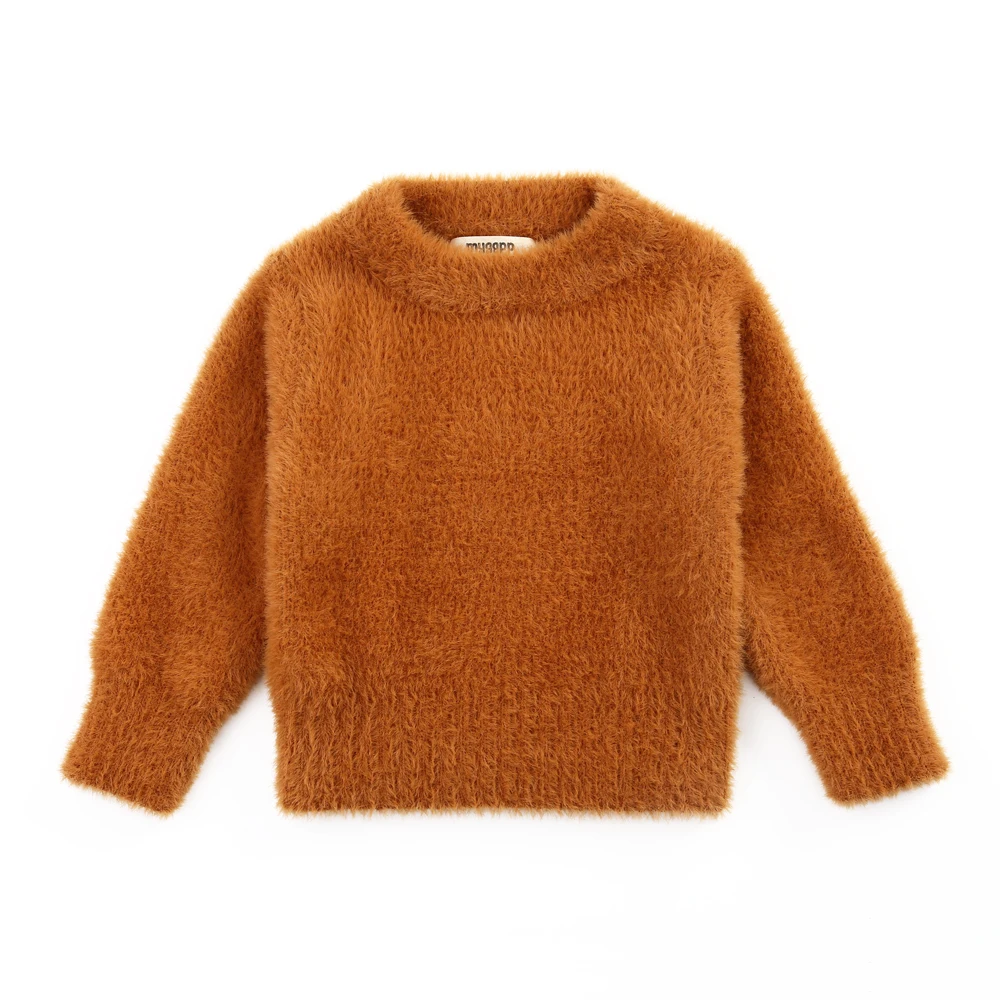 

Baby Winter Warm Clothes Lovely Kids Solid Sweater Long Sleeve O-Neck Fur Sweaters for Autumn Winter