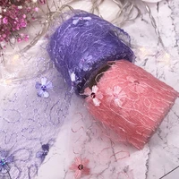 5 yards 6cm net yarn flower embroidery organza stain ribbon diy crafts hair bow gift bouquet wrapping sewing accessories