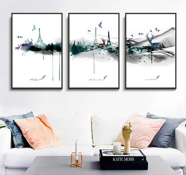 Современный нордический стиль масляной живописи гравировка и изображением