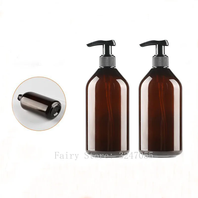 

400ml 10pcs/lot Empty PET Brown Lotion Pump Bottle,DIY Cosmetic Shampoo Refillable Container, Portable Travel Body Emulsion Tube