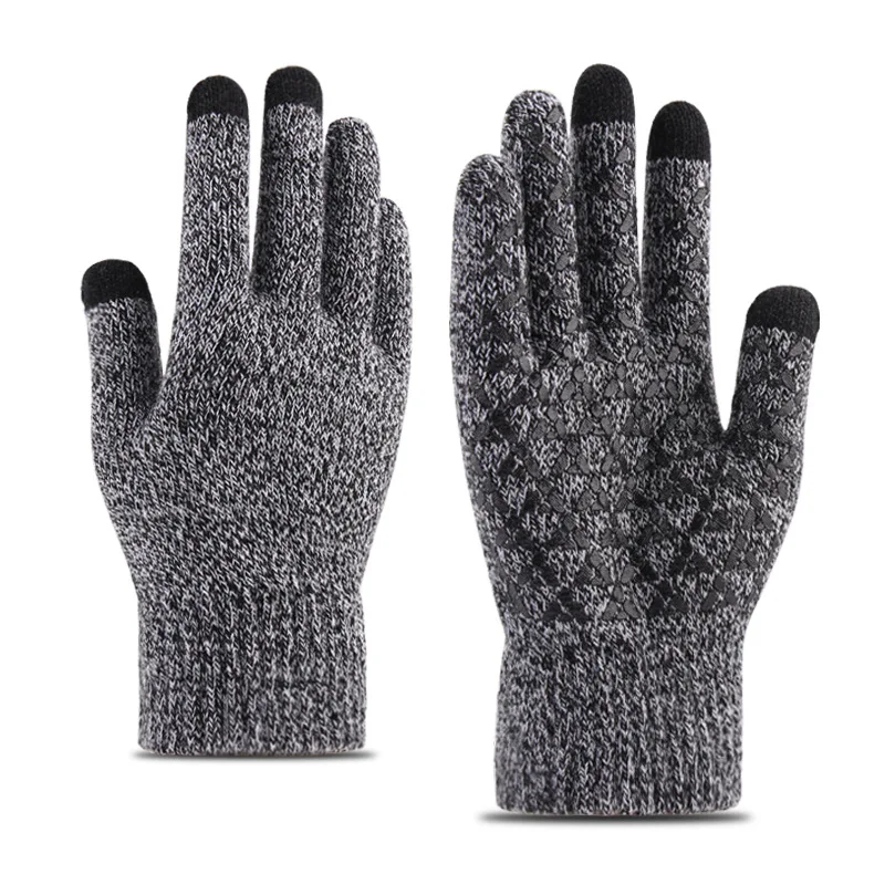 Winter cycling gloves for Men Women Knitted warmth thickening Non-slip Touch screen Motorcycle windproof | Спорт и развлечения