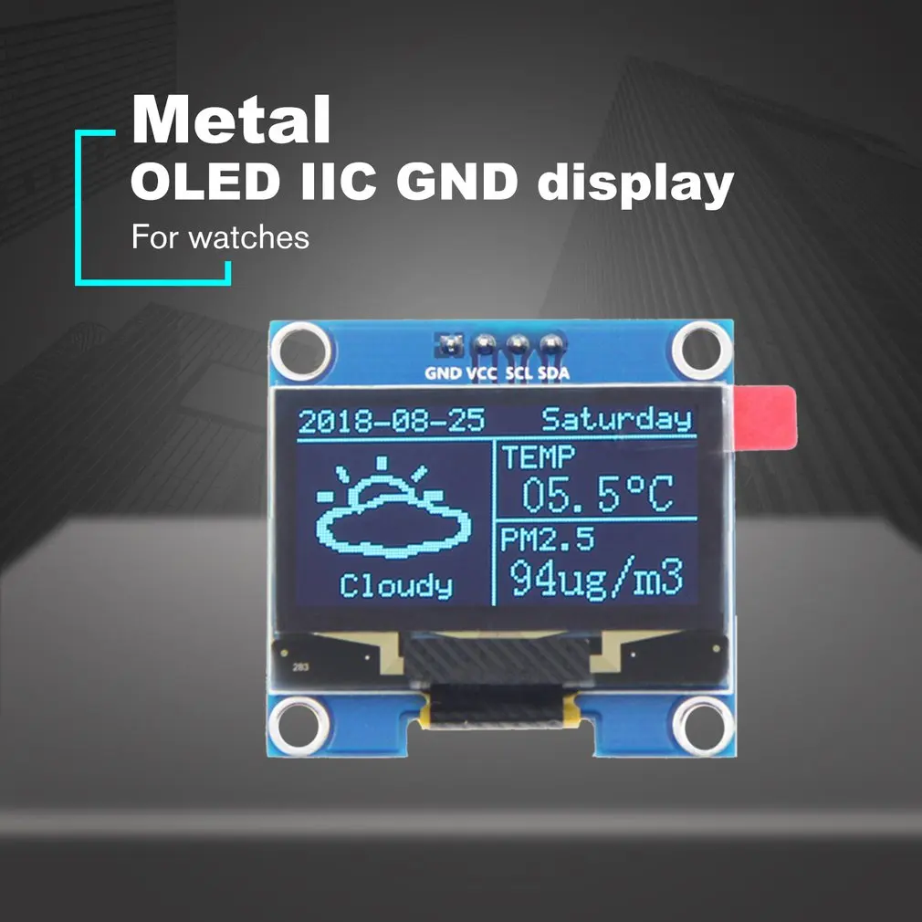 Модуль цветного ЖК дисплея 1 3 дюймов с OLED дисплеем IIC GND разрешением 128*64 дюйма