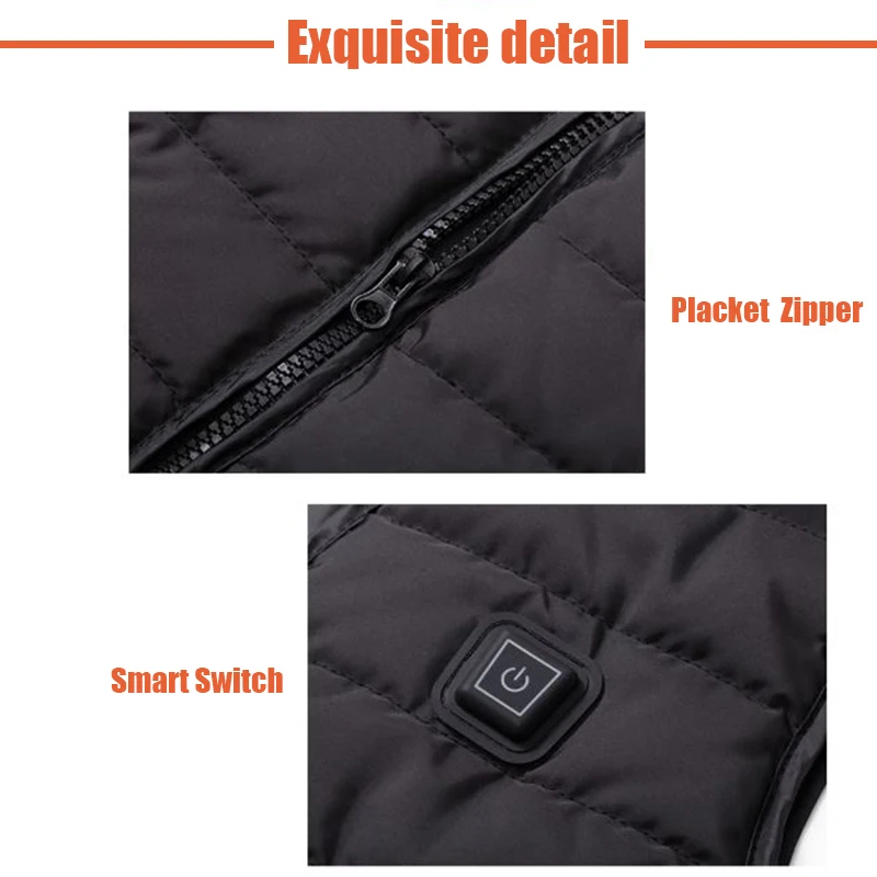 Жилет мужской с инфракрасным подогревом теплая зимняя эластичная жилетка USB 5