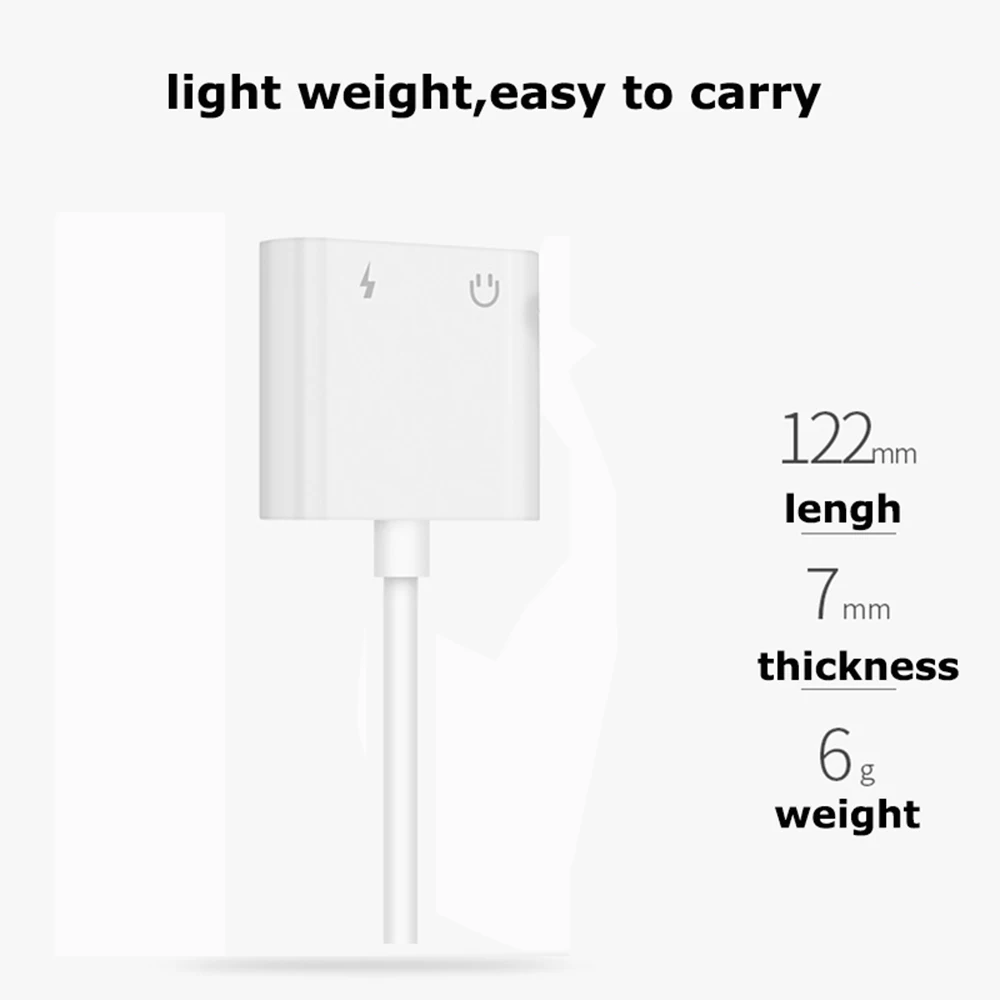 Двойной разъем аудио адаптер для iPhone 7/8/X Поддержка iOS 11 зарядка музыки или вызова