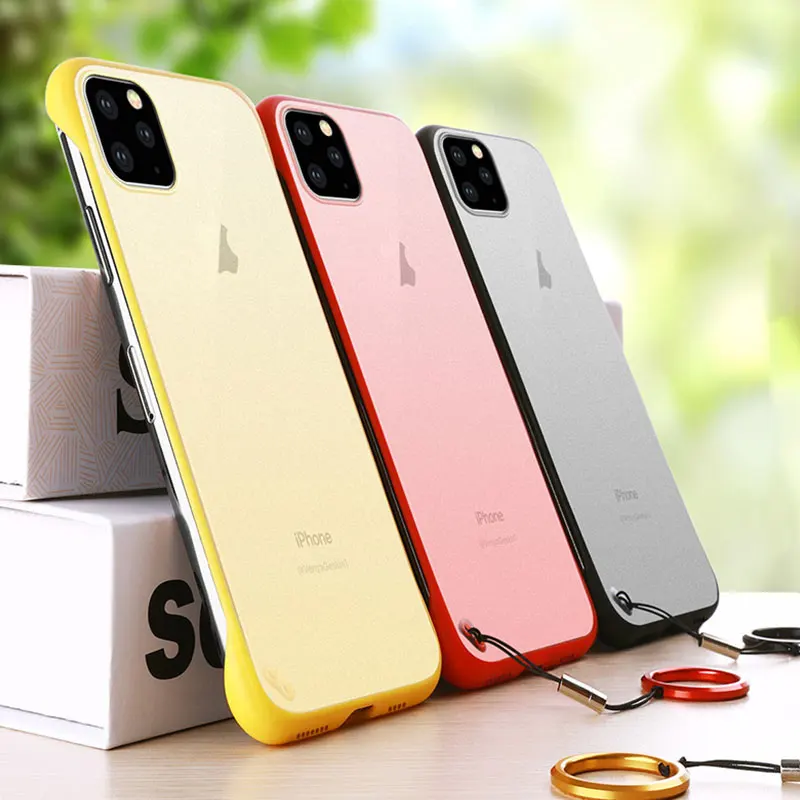Безрамный чехол для iPhone 11 pro матовый iphone x xs max xr с кольцом пальцев чехлы